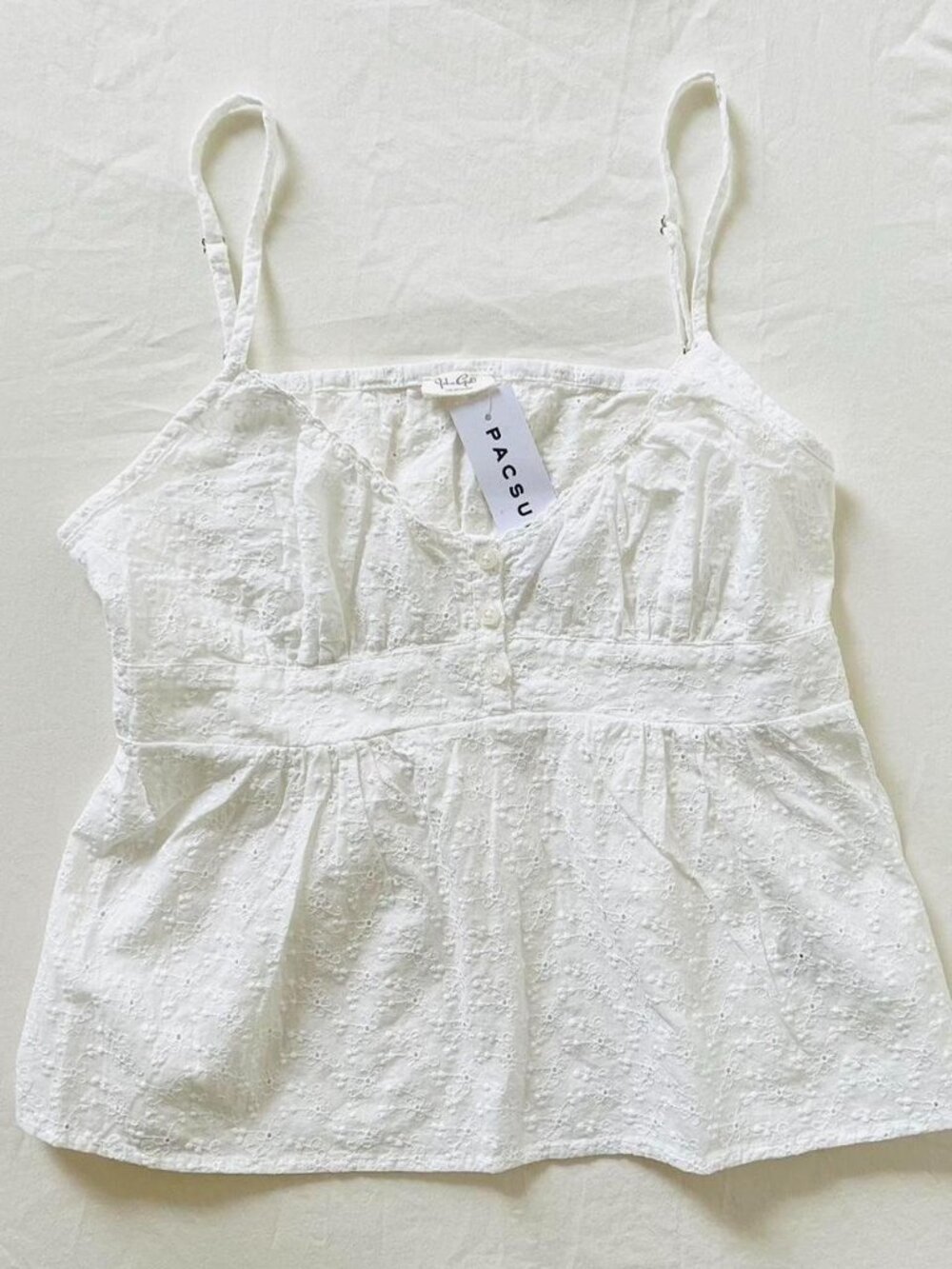 BNWT Brandy Melville-John Galt Floral Babydoll Buttons White Tiffany-Edith Tank